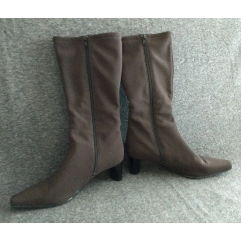 Gore-Tex Mid-Calf Boots Waterproof Women's 6.5 Chocolate Brown Square Block Heel